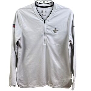 New Orleans‎ Saints White NFL On Field Nike Dry Fit 1/4 Zip Pull Over Large READ